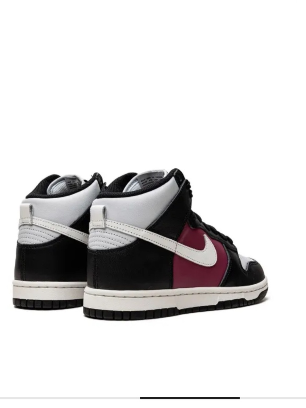 Nike Dunk High Top Sneaker Black/Summit White/Rosewood Leather NEW Size 11 - Picture 3 of 9